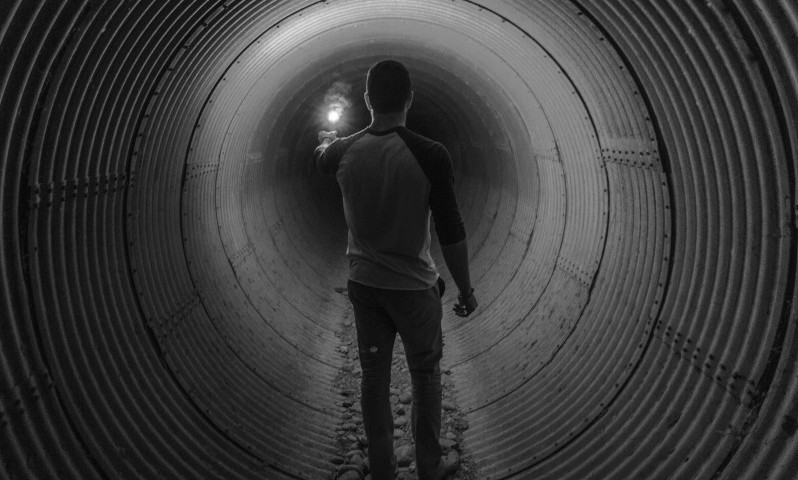 Man in Tunnel Image